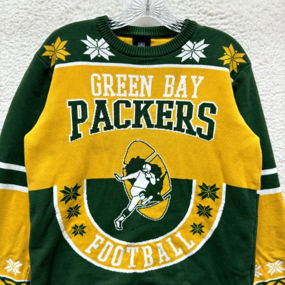 Green Bay Packers Ugly Christmas Sweater Mens M Medium NFL Team Apparel Pullover - Picture 3 of 10